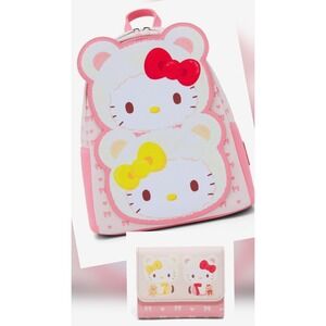 NWT NEW Loungefly Sanrio Hello Kitty & Mimmy Teddy Bear Mini Backpack & Wallet!